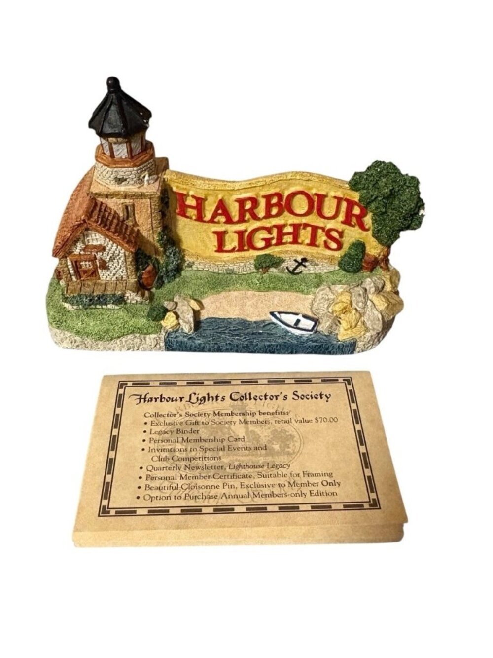 *Harbour Lights #HL601 Legacy Lighthouse Sign Vintage 1995 Beach Nautical Decor